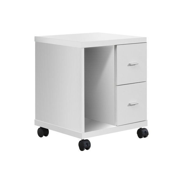 Monarch Specialties Office, File Cabinet, Printer Cart, Rolling File Cabinet, Mobile, Storage, Work, Laminate, White I 7055